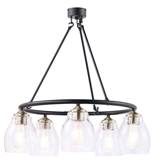 Winsley 5-Light Chandelier in Coal w/Stained Brass