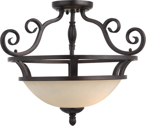 Manor 2 Light Semi-Flush Mount in Oil Rubbed Bronze