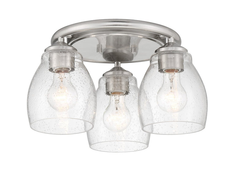 Winsley 3-Light Semi-Flush Mount in Brushed Nickel