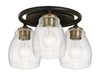 Winsley 3-Light Semi Flush Mount in Coal With Stained Brass - Lamps Expo