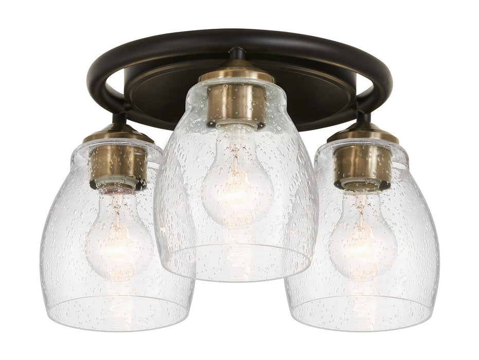 Winsley 3-Light Semi Flush Mount in Coal With Stained Brass - Lamps Expo