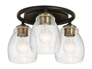 Winsley 3-Light Semi-Flush Mount in Coal and Stained Brass