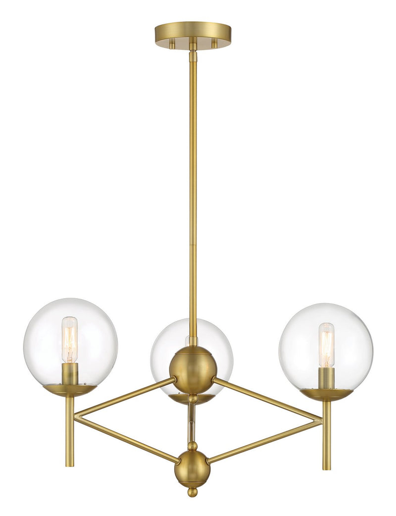 Auresa 3-Light Chandelier in Soft Brass