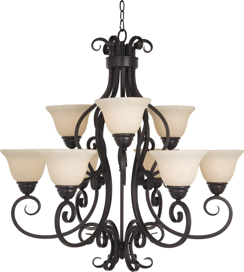 Manor 9 Light Chandelier in Oil Rubbed Bronze