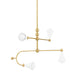 H681804-AGB/SWH - Hikari 4-Light Chandelier in Aged Brass & Soft White by Mitzi