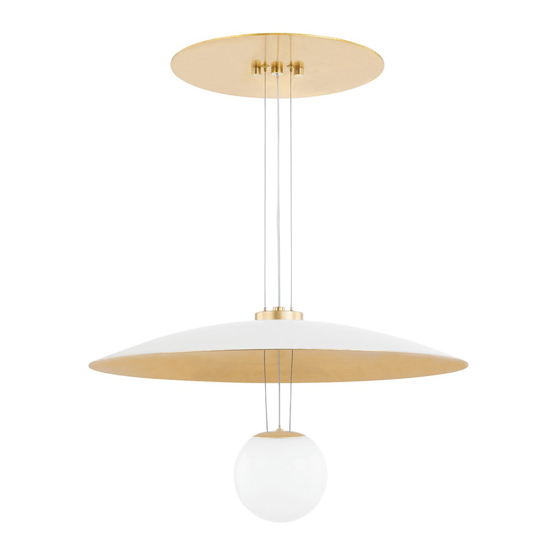 KBS1743701-S - Brim LED Pendant in Soft White & Gold Leaf by Hudson Valley