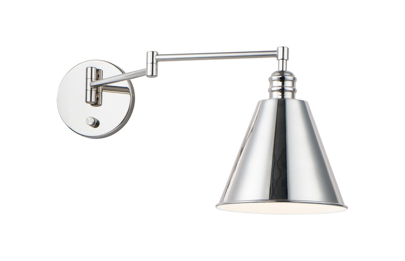 Library 1 Light Wall Sconce in Polished Nickel