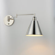 Library 1 Light Wall Sconce in Polished Nickel