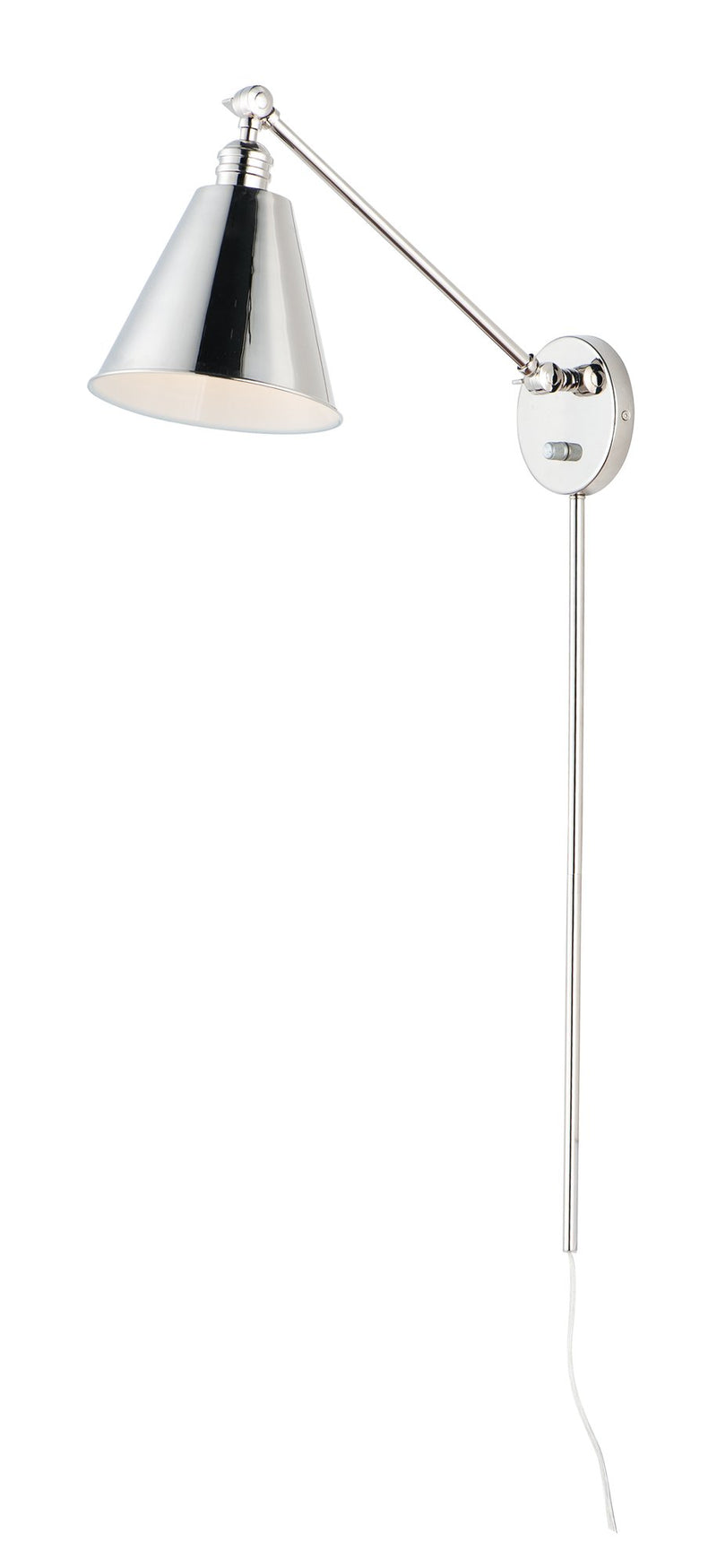 Library 1 Light 32" Wall Sconce in Polished Nickel