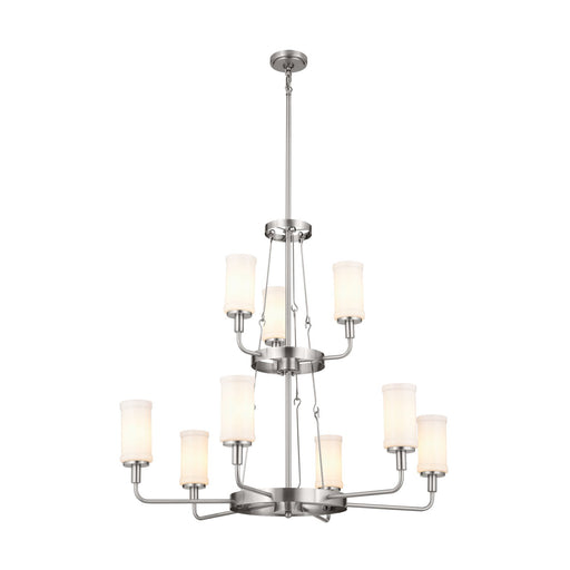Vetivene 9-Light Two-Tier Chandelier in Classic Pewter