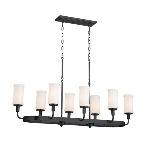 Vetivene 8-Light Linear Chandelier in Textured Black