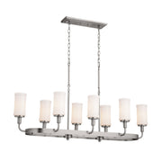 Vetivene 8-Light Linear Chandelier in Classic Pewter