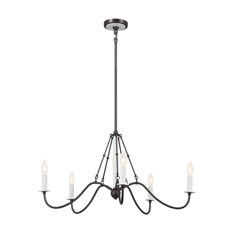 Freesia 5-Light Chandelier in Anvil Iron