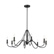 Freesia 8-Light Chandelier in Textured Black
