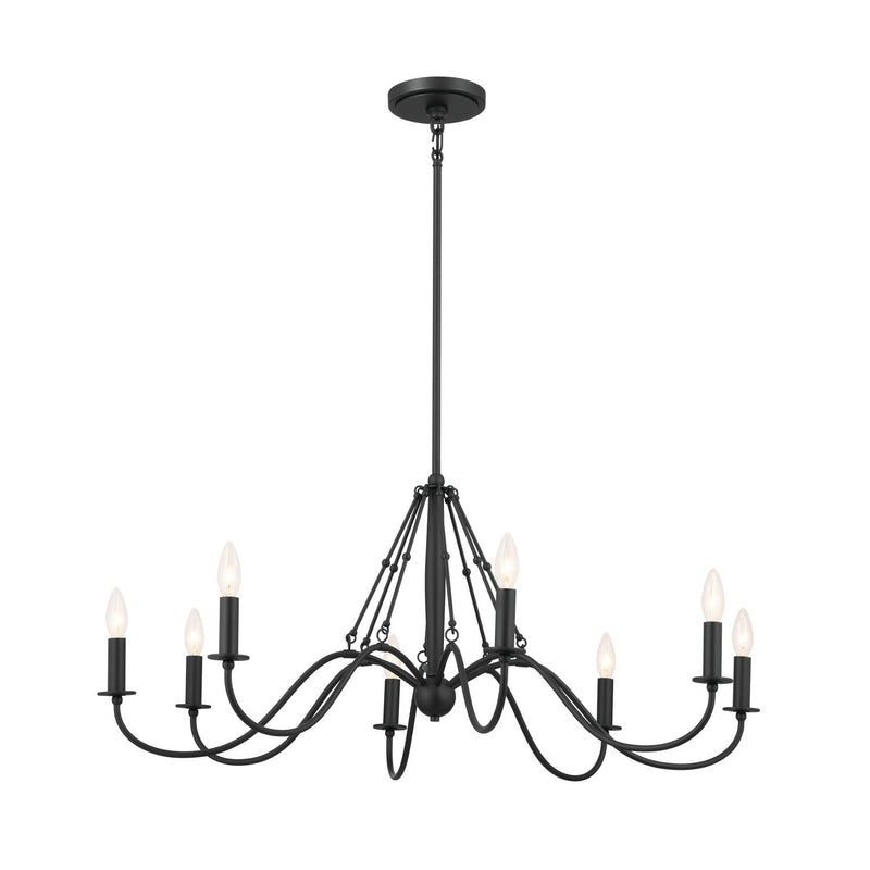 Freesia 8-Light Chandelier in Textured Black