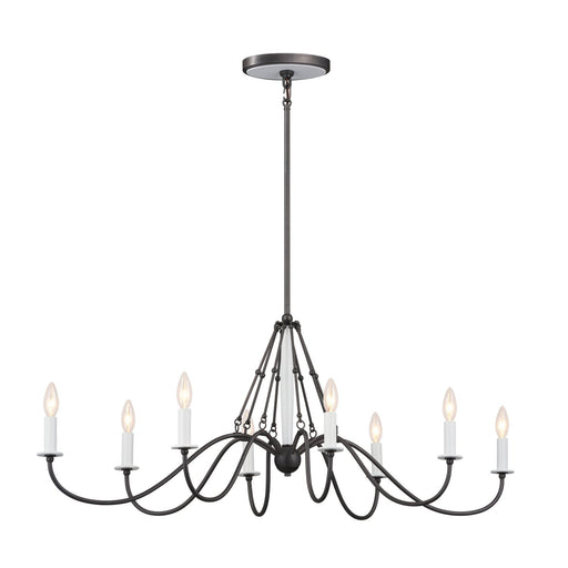 Freesia 8-Light Linear Chandelier in Anvil Iron