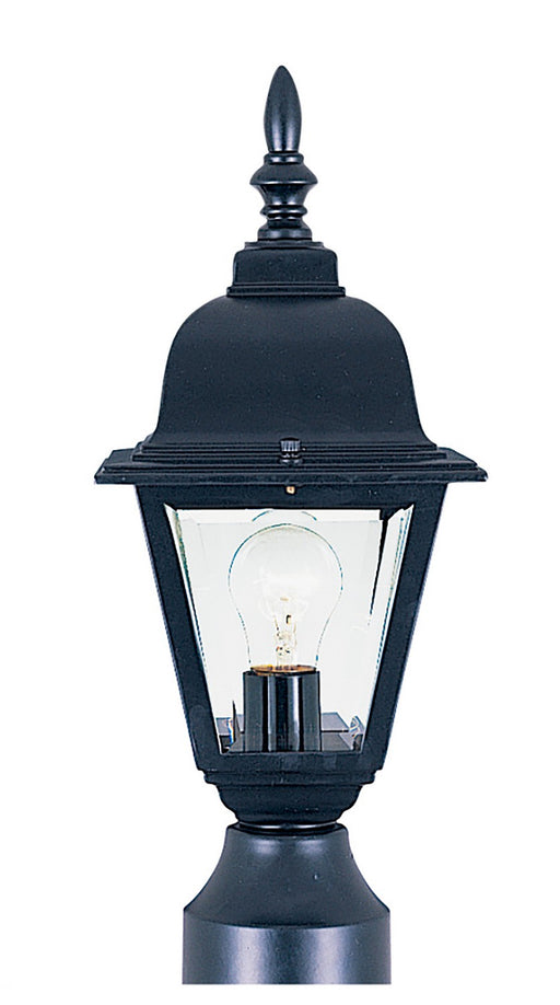 Builder Cast 1-Light Outdoor Pole/Post Lantern in Black with Clear Glass - Lamps Expo