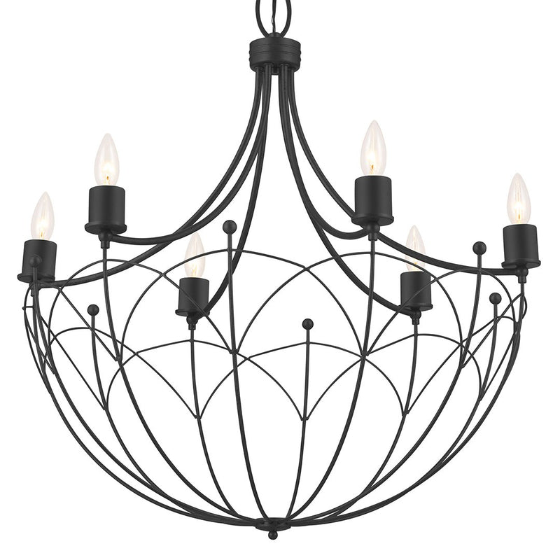 Topiary 6-Light Chandelier in Textured Black