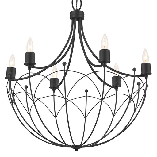 Topiary 6-Light Chandelier in Textured Black