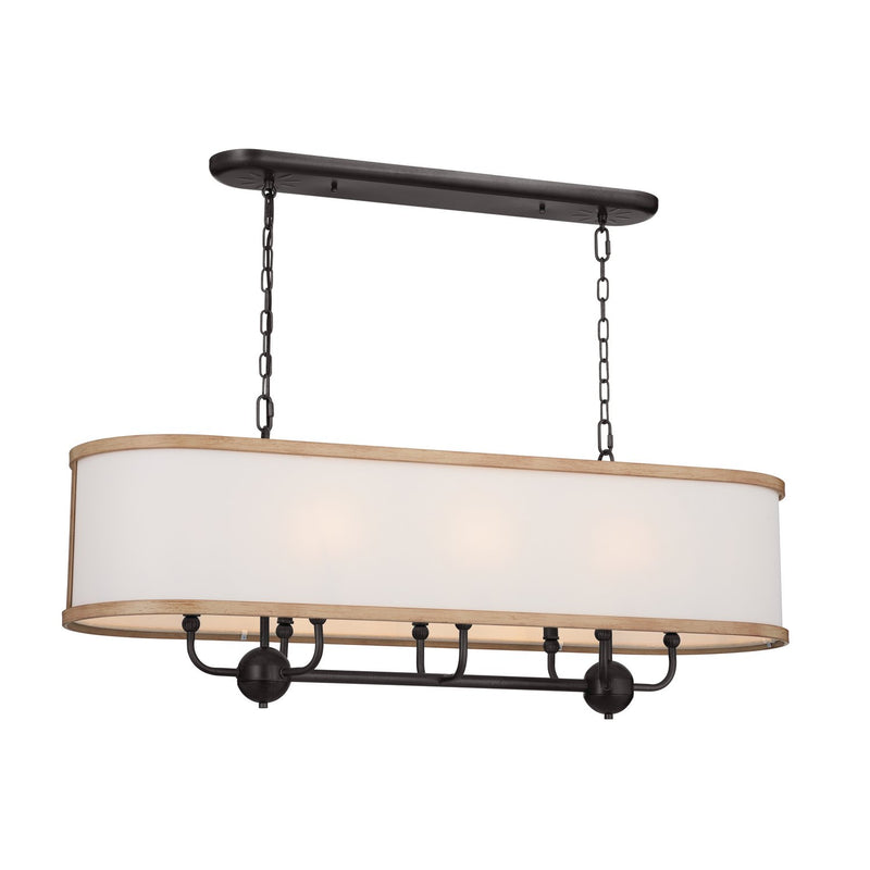 Heddle 8-Light Linear Chandelier in Anvil Iron