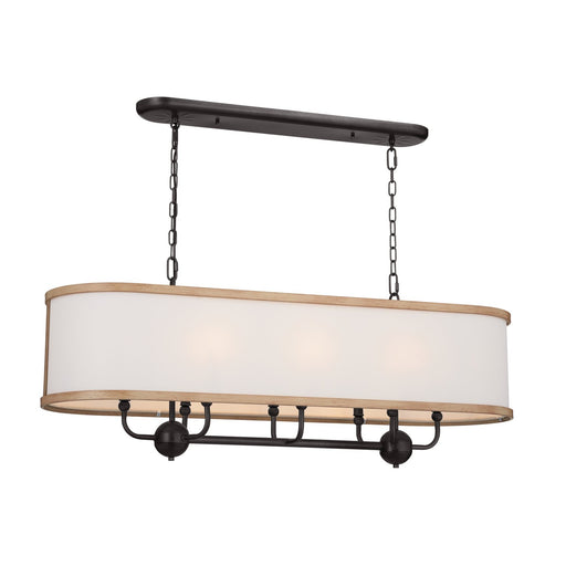 Heddle 8-Light Linear Chandelier in Anvil Iron