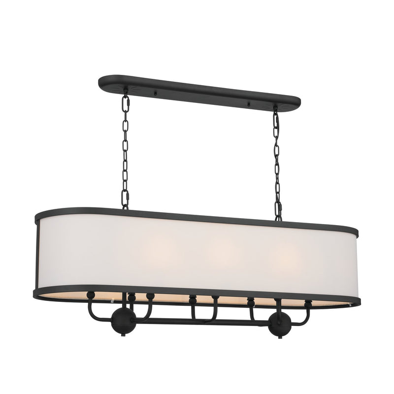 Heddle 8-Light Linear Chandelier in Textured Black