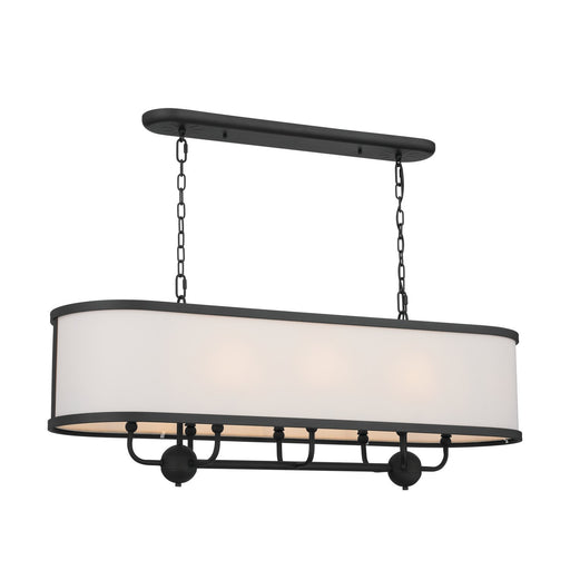 Heddle 8-Light Linear Chandelier in Textured Black