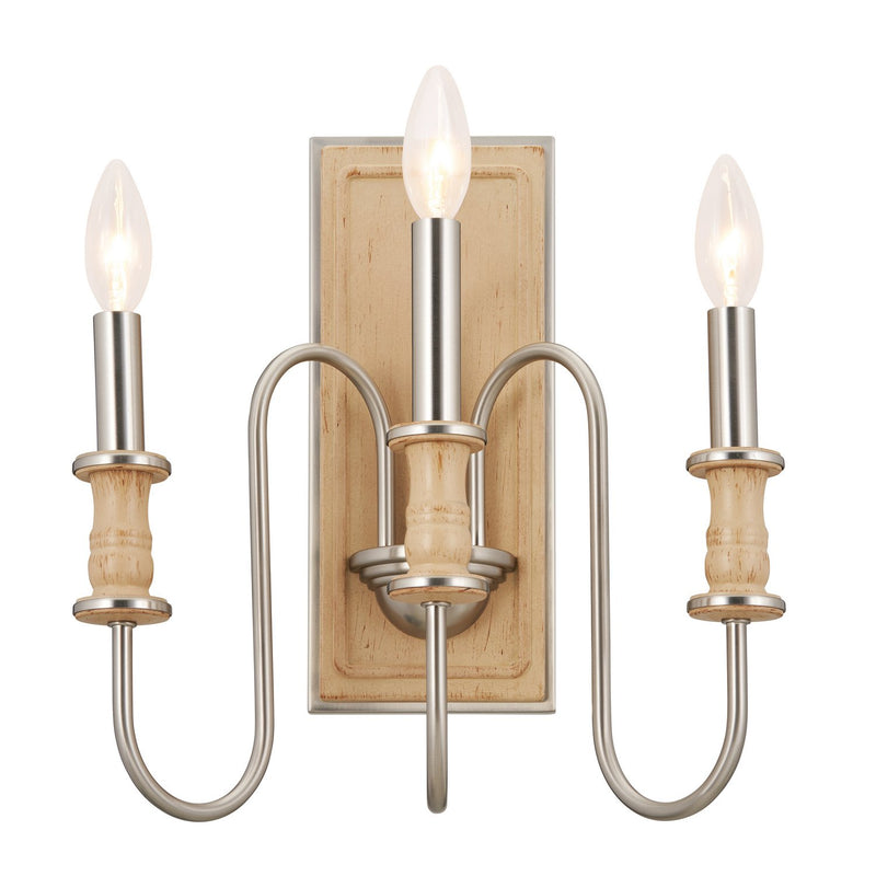 Karthe 3-Light Wall Sconce in Brushed Nickel