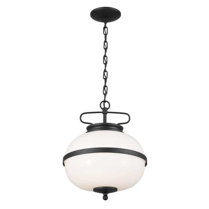 Opal 2-Light Pendant in Textured Black