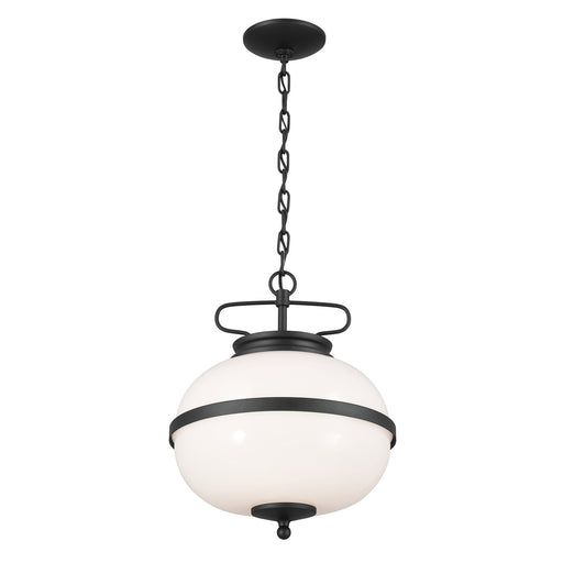 Opal 2-Light Pendant in Textured Black