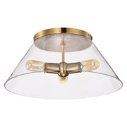 Dover 20" 3-Light Flush Mount in Vintage Brass