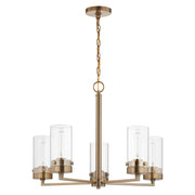 Intersection 5-Light Chandelier in Burnished Brass