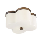 Clover 2 Light Flush Mount with Glass Shade in Antique Bronze