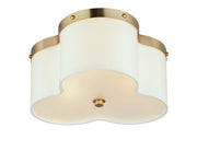 Clover 3 Light Flush Mount in Satin Brass