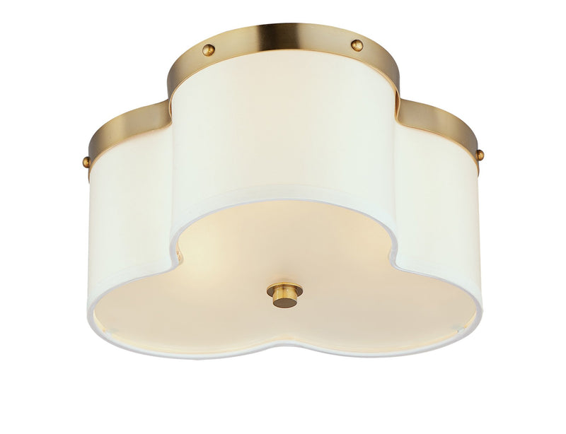 Clover 3 Light Flush Mount in Satin Brass