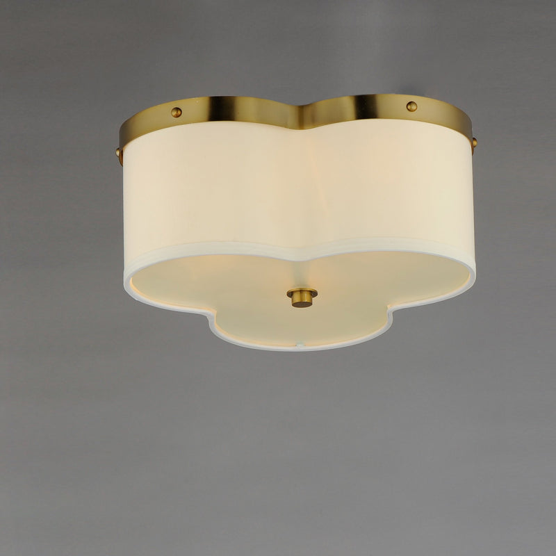 Clover 3 Light Flush Mount in Satin Brass