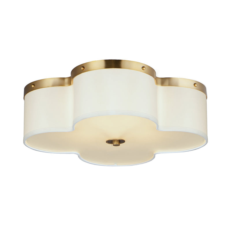 Clover 4 Light Flush Mount in Satin Brass