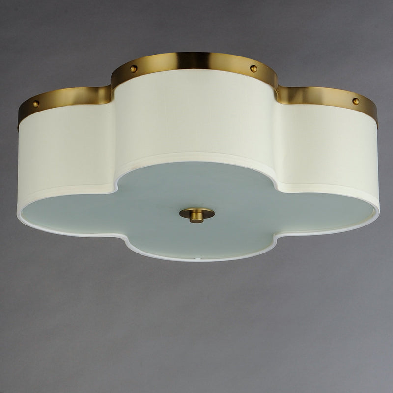 Clover 4 Light Flush Mount in Satin Brass