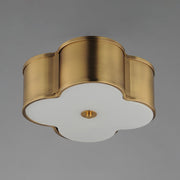 Clover 2 Light 14" Flush Mount in Natural Aged Brass
