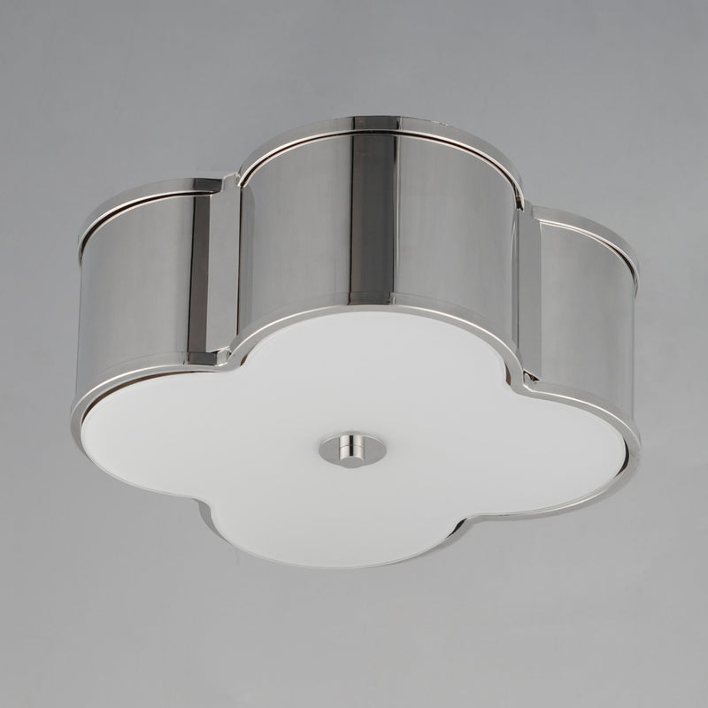 Clover 2 Light 14" Flush Mount in Polished Nickel