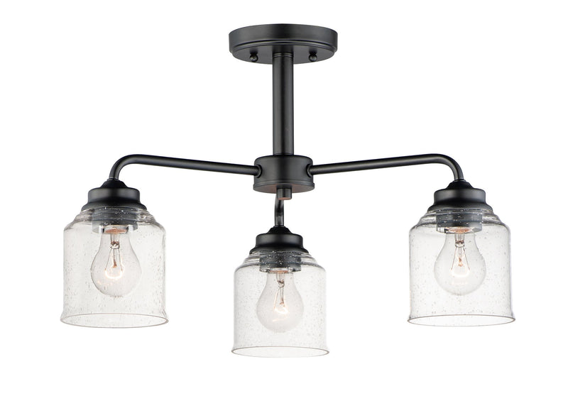 Acadia 3 Light Chandelier in Black