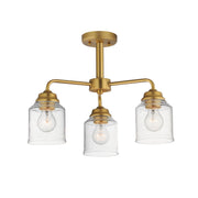 Acadia 3 Light Chandelier in Natural Aged Brass