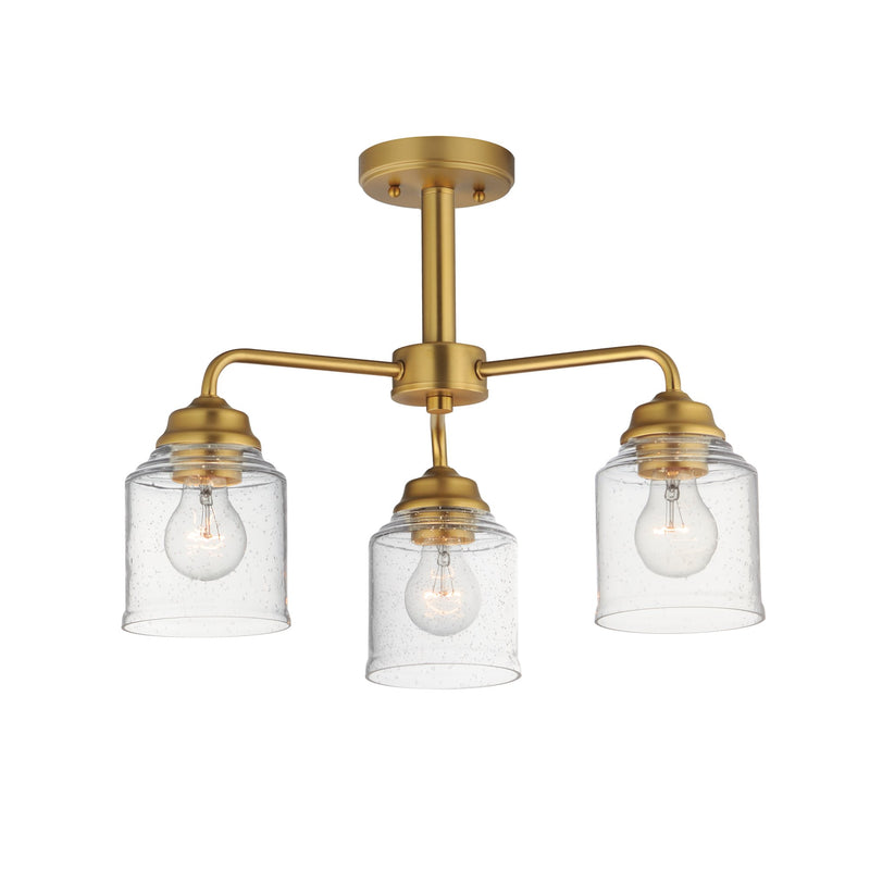 Acadia 3 Light Chandelier in Natural Aged Brass