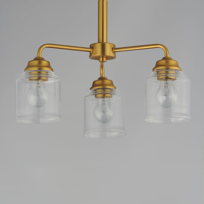 Acadia 3 Light Chandelier in Natural Aged Brass