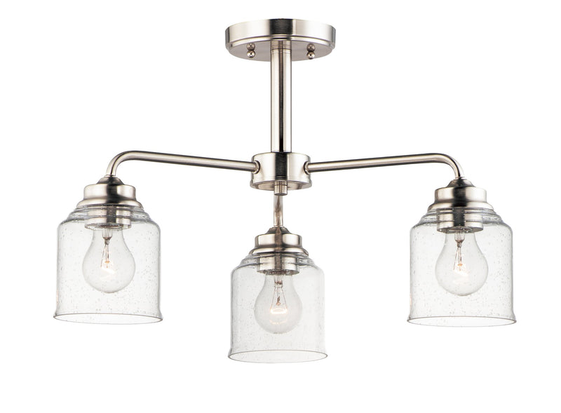 Acadia 3 Light Chandelier in Satin Nickel