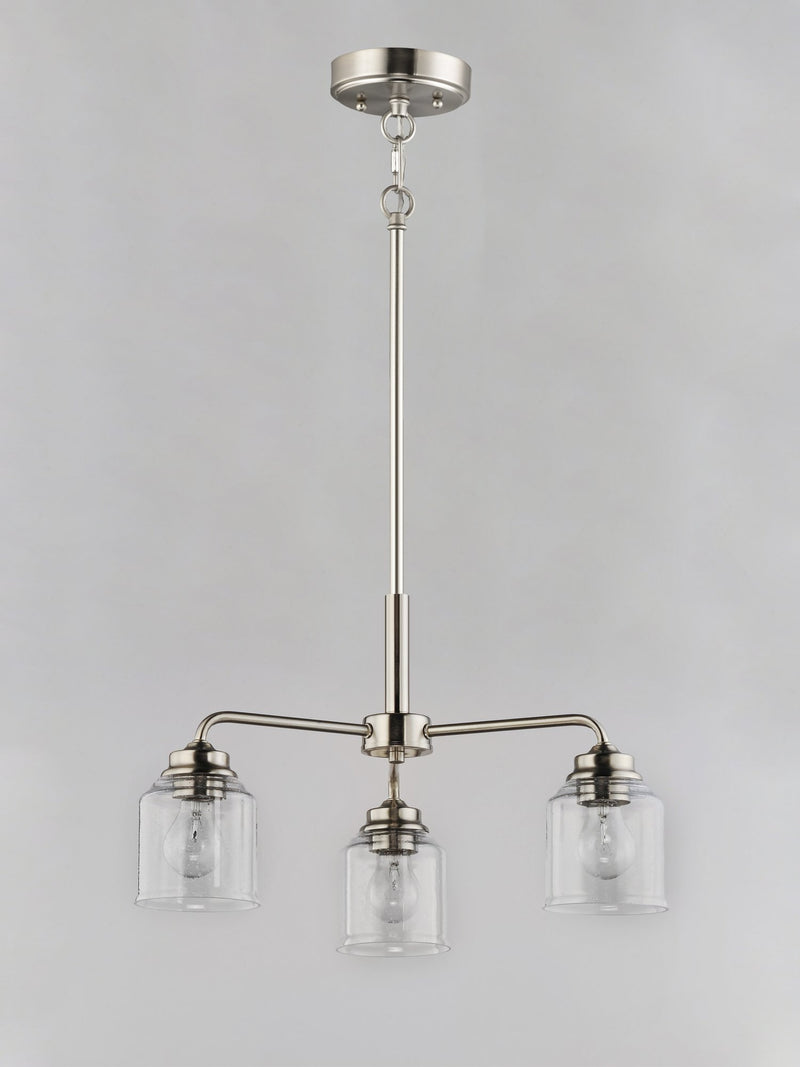 Acadia 3 Light Chandelier in Satin Nickel