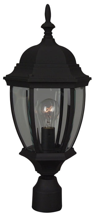 Bent Glass 1-Light Post Mount in Textured Matte Black