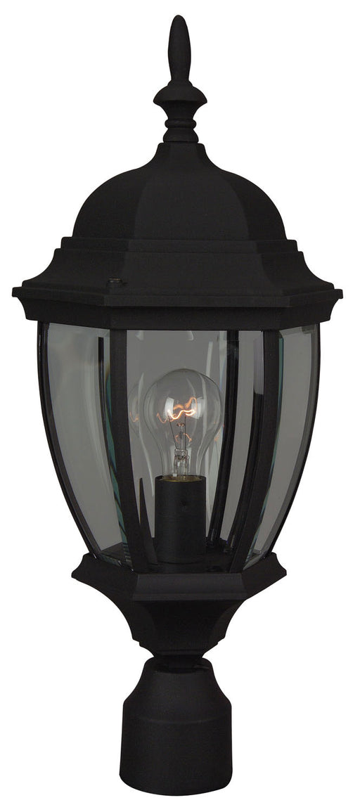 Bent Glass 1-Light Post Mount in Textured Matte Black