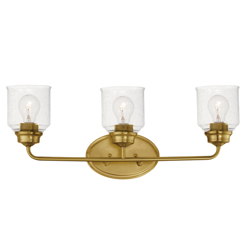 Acadia 3 Light Bath Vanity in Natural Aged Brass