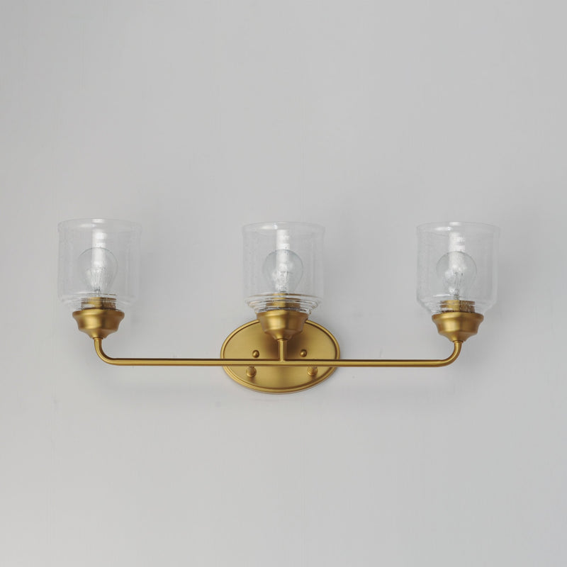 Acadia 3 Light Bath Vanity in Natural Aged Brass